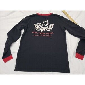 Hurley Carhartt Mens Small Black Long Sleeve Ringer Shirt Loyal To The Sea Surf